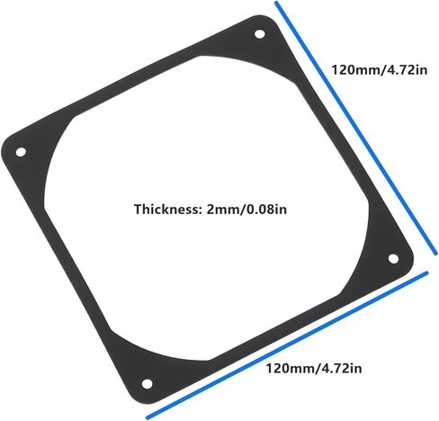 4Pcs Vibration Rubber Gasket 120x120x2mm for PC Computer Black in Kuwait