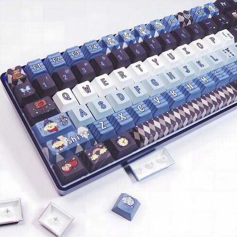 PBT Keycaps 116 Keys Cherry Profile Cute Keycaps Gradient Dark Blue Durable Key caps Set Compatible with 60 65 75 100 Percent Cherry Gateron MX Swithes Mechanical Keyboards in Kuwait