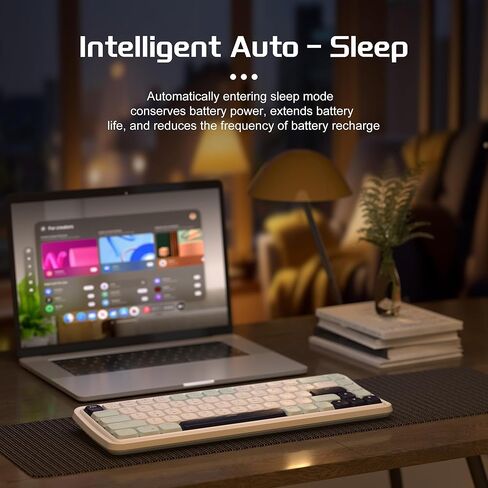 لوحة مفاتيح ميكانيكية كريمية لاسلكية نحيفة بنسبة 60% من MageGee، لوحة مفاتيح ألعاب بإضاءة خلفية Moon68 RGB، هادئة 2.4G/BT5.0/USB-C، 68 مفتاحًا مع مفاتيح حمراء قصيرة للكمبيوتر الشخصي MAC Xbox (أزرق سماوي) in Kuwait