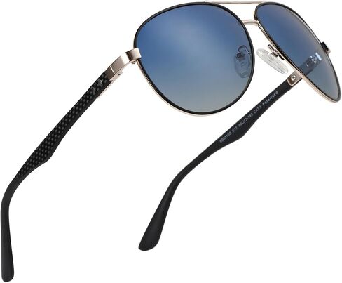 ZENOTTIC Polarized Aviator Sunglasses for Men Carbon Fiber Temple Pilot Sun Glasses with Mirrored Lens UV Protection in Kuwait