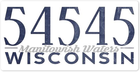 Die Cut Sticker Manitowish Waters, Wisconsin, Local Zip Code Vinyl Sticker, (Waterproof Decal for Cars, Water Bottles, Laptops, Coolers), Large in Kuwait