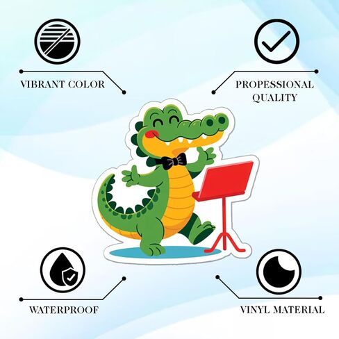 64 pcs Crocodile Stickers – Cute Cartoon Alligator Vinyl Waterproof Stickers for Laptop, Water Bottle, Scrapbook & Travel Gear in Kuwait