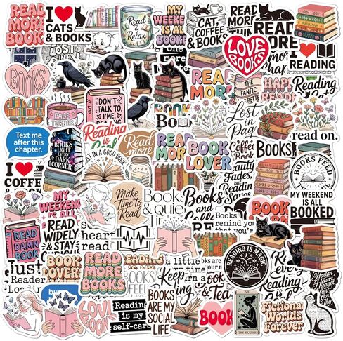 100PCS Book Stickers for Kindle, Bookish Reading Kindle Stickers Pack for Books, Water Bottles, Laptops, Book Lover Sticker Accessories Gifts for Kids Teens Adults (Smallsize) in Kuwait