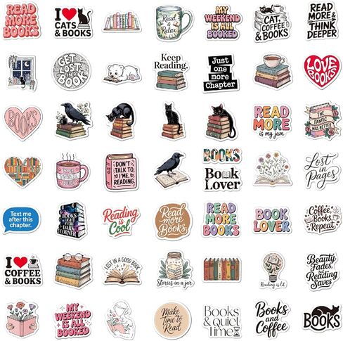 100PCS Book Stickers for Kindle, Bookish Reading Kindle Stickers Pack for Books, Water Bottles, Laptops, Book Lover Sticker Accessories Gifts for Kids Teens Adults (Smallsize) in Kuwait