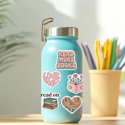 100PCS Book Stickers for Kindle, Bookish Reading Kindle Stickers Pack for Books, Water Bottles, Laptops, Book Lover Sticker Accessories Gifts for Kids Teens Adults (Smallsize) in Kuwait