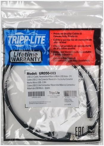 Tripp Lite Universal Reversible USB 2.0 Hi-Speed Cable (Reversible A to 5Pin Micro B M/M) 3-ft.(UR050-003) in Kuwait
