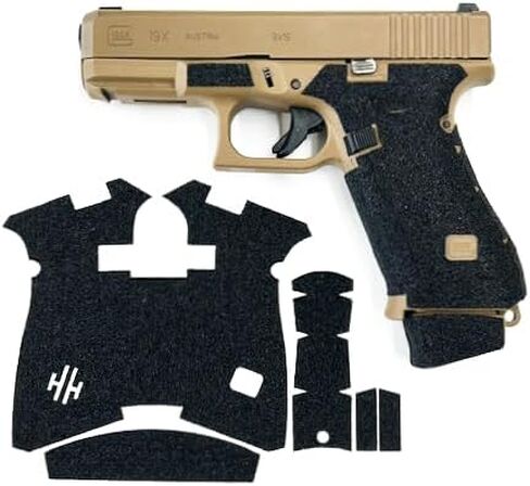 Handleitgrips Handgun Grip Tape Compatible with Glock 19x V - Black Textured Rubber Pistol Grip Tape, Easy Installation, Gun Parts & Accessories, Veteran Owned, Made in The USA in Kuwait
