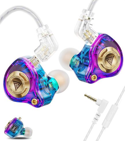 Wired Gaming Earbuds with Mic, 11mm Dynamic Driver HiFi in Ear Monitors, 3-Way Adjustable Tuning Switch Detachable Cable IEM Earphones, Deep Bass Noise Isolating Headphones for Musician Game PC Laptop in Kuwait