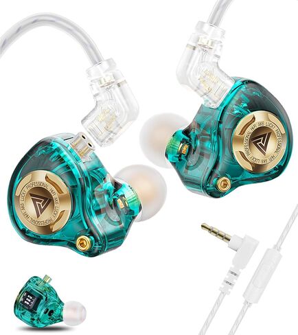 Wired Gaming Earbuds with Mic, 11mm Dynamic Driver HiFi in Ear Monitors, 3-Way Adjustable Tuning Switch Detachable Cable IEM Earphones, Deep Bass Noise Isolating Headphones for Musician Game PC Laptop in Saudi Arabia