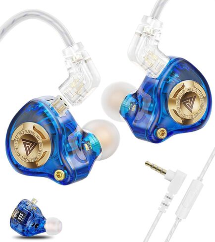 Wired Gaming Earbuds with Mic, 11mm Dynamic Driver HiFi in Ear Monitors, 3-Way Adjustable Tuning Switch Detachable Cable IEM Earphones, Deep Bass Noise Isolating Headphones for Musician Game PC Laptop in Saudi Arabia
