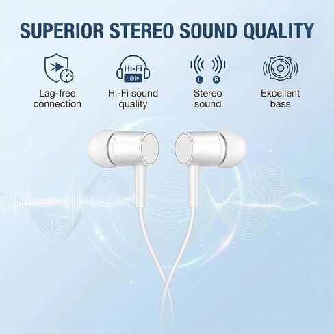 2Packs Wired Earbuds Headphones with Microphone,3.5mm in-Ear Headphones with Stereo Sound, Noise Lsolating for Phone Calls, Gaming, Laptop, Computer, Tablet in Kuwait