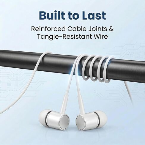 2Packs Wired Earbuds Headphones with Microphone,3.5mm in-Ear Headphones with Stereo Sound, Noise Lsolating for Phone Calls, Gaming, Laptop, Computer, Tablet in Kuwait