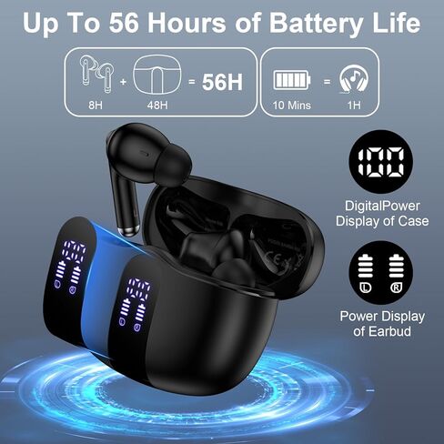 iPhone 17e Wireless Earbuds for iPhone 17e 17 Air 17 Pro 17 Pro Max 16e 16 Pro Max Plus 15 ProMax Plus,60H Bluetooth 5.4 Headphones in Ear Buds Microphone Noise Canceling IPX7 LED Samsung Earphone in Kuwait