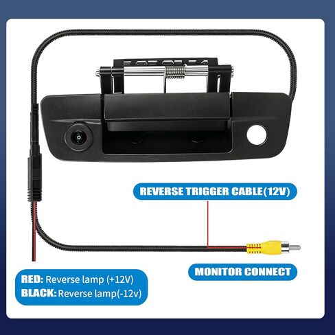 Tailgate Handle Backup Camera Fit for Dodge RAM 1500 2009-2017 RAM 2500 3500 2010-2017Rear View Park Assist Camera with RCA Plug, Direct Replacement for #68084284AB in Kuwait