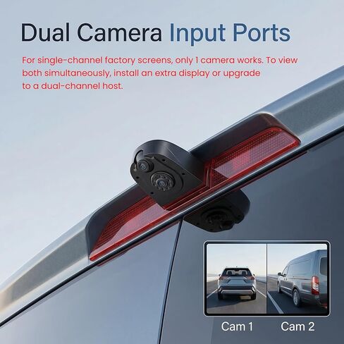 Dual Camera Third Brake Light Backup Camera for Ford Transit 2012-2015 with 10M Cable, CVBS NTSC/AHD PAL Switchable, 140° Wide Angle, IP67 Waterproof, Night Vision, Vehicle-Specific Reverse Camera in Kuwait