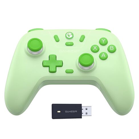 لوحة ألعاب لاسلكية GameSir Nova Lite لأجهزة الكمبيوتر الشخصية وAndroid وiOS وSwitch وSteam Deck - وحدة تحكم خضراء مع عصا تحكم ذات تأثير Hall، وضع Turbo، اهتزاز مزدوج، بلوتوث و2.4G - أخضر in Kuwait