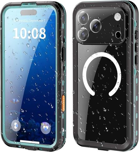 Waterproof Case for iPhone 17 – IP68 Submersible Shield with Built-in Screen Protector, Shockproof Military-Grade Armor, Full-Body Heavy-Duty Protection, (Black) in Kuwait