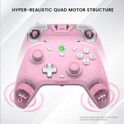 وحدة تحكم GameSir T4 Cyclone Pro اللاسلكية، وحدة تحكم بتأثيرات Hall - وردي in Kuwait