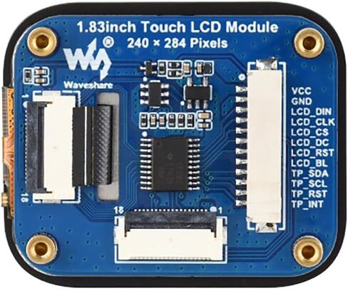 وحدة LCD تعمل باللمس 1.83 بوصة 240 × 284 IPS TFT، شاشة ST7789P SPI، CST816D I2C تعمل باللمس بالسعة، 262 ألف لون، 3.3 فولت/5 فولت، لـ Raspberry Pi/Pico، متوافقة مع Arduino/STM32/ESP32S3 in Kuwait