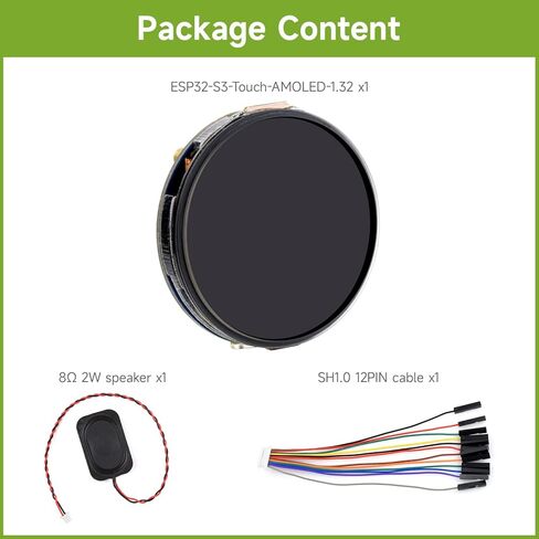 Waveshare ESP32-S3 1.32inch AMOLED Round Touch Display Development Board, 466×466 Pixels, QSPI Interface, Supports Wi-Fi and BT 5 in Kuwait