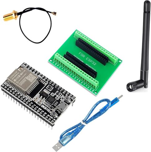 ESP32 Antenna ESP32-DevKitC Core Board for ESP32 Development Board ESP32-WROOM-32U for Arduino with a Breakout Board, a Data Cable and 2.4GHz Antenna in Kuwait