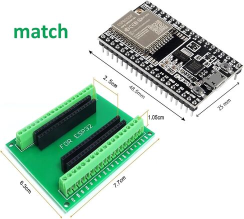 ESP32 Antenna ESP32-DevKitC Core Board for ESP32 Development Board ESP32-WROOM-32U for Arduino with a Breakout Board, a Data Cable and 2.4GHz Antenna in Kuwait