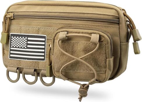 حقيبة Molle Admin لحقيبة الظهر التكتيكية، منظم حقيبة أدوات EDC، حقيبة خصر بسحاب للحزام، التخييم، ركوب الدراجات، حقيبة هاتف للسفر in Kuwait