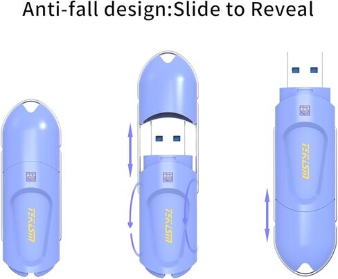 فليكس A 64 جيجابايت 2 حزمة محركات أقراص فلاش USB زرقاء، النوع A، محرك أقراص فلاش USB 3.1، تصميم دوار، محرك أقراص USB يصل إلى 150 ميجابايت/ثانية، عصا ذاكرة تخزين البيانات الخارجية المتوافقة مع الكمبيوتر/الكمبيوتر المحمول in Kuwait