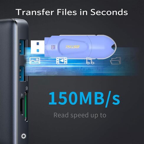فليكس A 64 جيجابايت 2 حزمة محركات أقراص فلاش USB زرقاء، النوع A، محرك أقراص فلاش USB 3.1، تصميم دوار، محرك أقراص USB يصل إلى 150 ميجابايت/ثانية، عصا ذاكرة تخزين البيانات الخارجية المتوافقة مع الكمبيوتر/الكمبيوتر المحمول in Kuwait