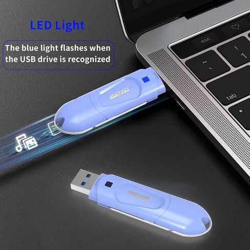 فليكس A 64 جيجابايت 2 حزمة محركات أقراص فلاش USB زرقاء، النوع A، محرك أقراص فلاش USB 3.1، تصميم دوار، محرك أقراص USB يصل إلى 150 ميجابايت/ثانية، عصا ذاكرة تخزين البيانات الخارجية المتوافقة مع الكمبيوتر/الكمبيوتر المحمول in Kuwait