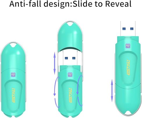 Flex A 64GB 2 Pack Green USB Flash Drives,TypeA,USB 3.1 Flash Thumb Drive,Swivel Design,USB Drive up to 150MB/s,External Data Storage Memory Stick Compatible with Computer/Laptop in Kuwait