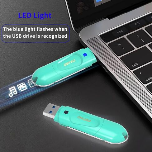 Flex A 64GB 2 Pack Green USB Flash Drives,TypeA,USB 3.1 Flash Thumb Drive,Swivel Design,USB Drive up to 150MB/s,External Data Storage Memory Stick Compatible with Computer/Laptop in Kuwait