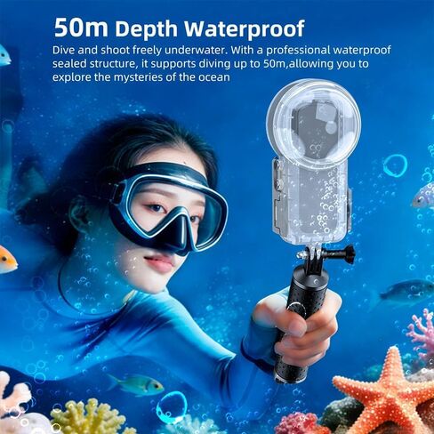 Underwater Dive Housing Case for Insta 360 X5,Waterproof Up to 50M/164ft Invisible Underwater Photography Housing in Kuwait
