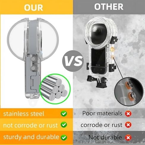 Underwater Dive Housing Case for Insta 360 X5,Waterproof Up to 50M/164ft Invisible Underwater Photography Housing in Kuwait