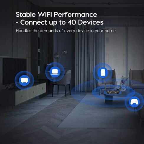 Tenda AC2100 Smart WiFi Router AC19 - موجه إنترنت جيجابت ثنائي النطاق (يصل إلى 2033 ميجابت في الثانية) للمنزل | 4 منافذ LAN + 1 منفذ USB | تقنية 4X4 MU-MIMO | الرقابة الأبوية متوافقة مع اليكسا in Kuwait