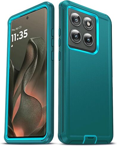 LeYi for Motorola-Edge-2025 Casee: Moto Edge 2025 Case Heavy Duty 3 in 1 Rugged Cover, Military Grade Shockproof Cell Phone Android Funda para Motorola Edge 2025, Teal Blue in Kuwait