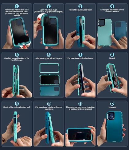 LeYi for Motorola-Edge-2025 Casee: Moto Edge 2025 Case Heavy Duty 3 in 1 Rugged Cover, Military Grade Shockproof Cell Phone Android Funda para Motorola Edge 2025, Teal Blue in Kuwait