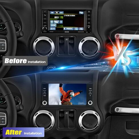 راديو ستيريو للسيارة Android 14 Double Din لسيارة Jeep Wrangler JK 2007-2017، راديو سيارة بشاشة لمس 7 بوصة مع تشغيل لاسلكي Android Auto GPS WiFi Bluetooth RDS DSP SWC Mic كاميرا احتياطية in Kuwait