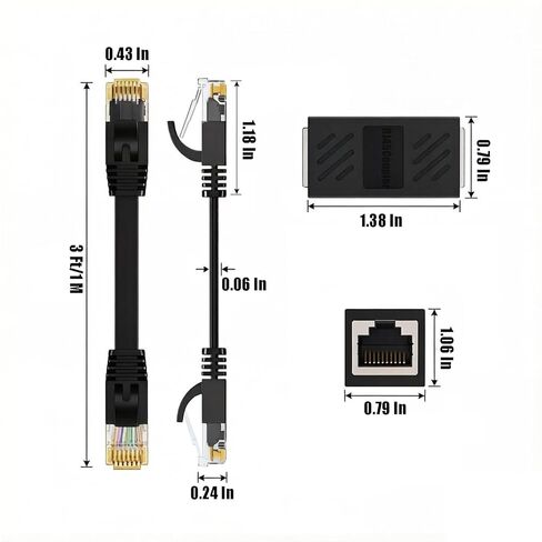 كابل إيثرنت Cat6 بطول 3 أقدام (6 حزم) و3 وصلات RJ45 ومجموعة تمديد شبكة سرعة جيجابت لجهاز التوجيه والكمبيوتر الشخصي والألعاب (مع مجموعة إدارة الكابلات) in Kuwait