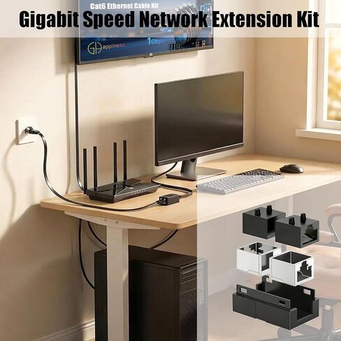 كابل إيثرنت Cat6 بطول 3 أقدام (6 حزم) و3 وصلات RJ45 ومجموعة تمديد شبكة سرعة جيجابت لجهاز التوجيه والكمبيوتر الشخصي والألعاب (مع مجموعة إدارة الكابلات) in Kuwait