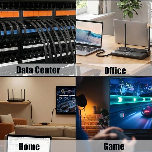 كابل إيثرنت Cat6 بطول 3 أقدام (6 حزم) و3 وصلات RJ45 ومجموعة تمديد شبكة سرعة جيجابت لجهاز التوجيه والكمبيوتر الشخصي والألعاب (مع مجموعة إدارة الكابلات) in Kuwait