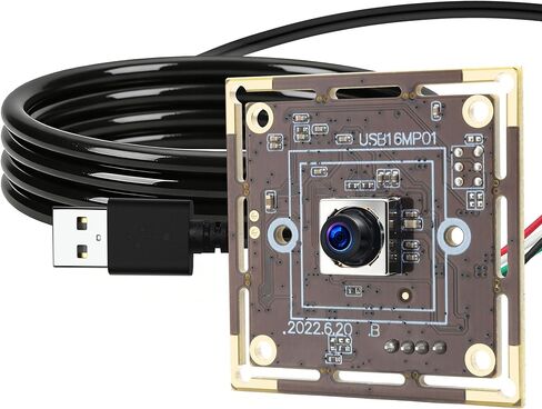 ELP 16mp وحدة كاميرا USB للتركيز التلقائي للكمبيوتر Mini UVC USB2.0 4K USB كاميرا ويب AF مع عدسة صغيرة الحجم 100 درجة IMX298 Video Lightburn Webcamera لوحة كاميرا ويب صناعية مدمجة للكمبيوتر المحمول in Kuwait