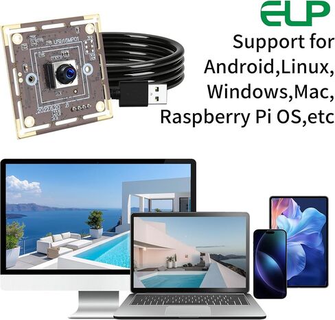 ELP 16mp وحدة كاميرا USB للتركيز التلقائي للكمبيوتر Mini UVC USB2.0 4K USB كاميرا ويب AF مع عدسة صغيرة الحجم 100 درجة IMX298 Video Lightburn Webcamera لوحة كاميرا ويب صناعية مدمجة للكمبيوتر المحمول in Kuwait