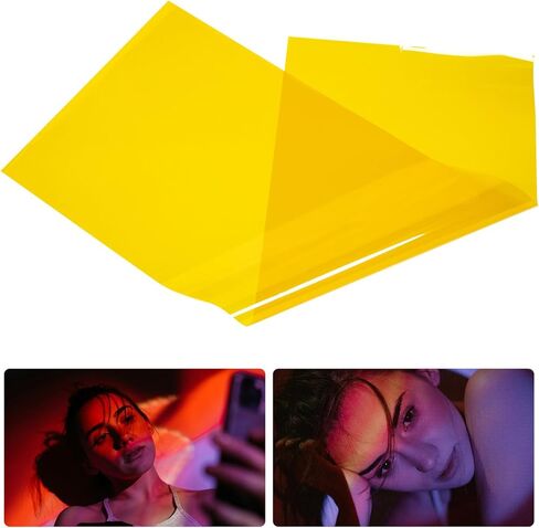 Veemoon Sunset Light Filter Film for Photography and Video, 40x100cm Yellow Overlay, Color Correction Gel for LED Lights and Strobe, Ambient Lighting for Bedroom and Studio in Kuwait