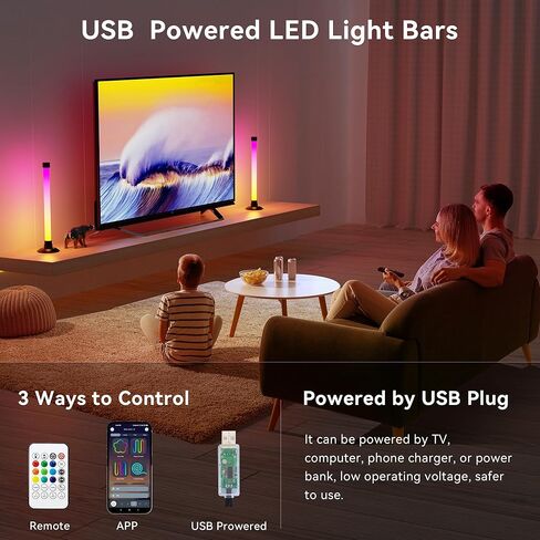Ledagic Led Light Bar with Music Sync, Color Changing TV Backlight App & Remote Control, IC+RGB & W Smart RGB Light Bar, USB Powered Led Lights for TV, PC Room Monitor Backlight Gaming Accessories in Kuwait