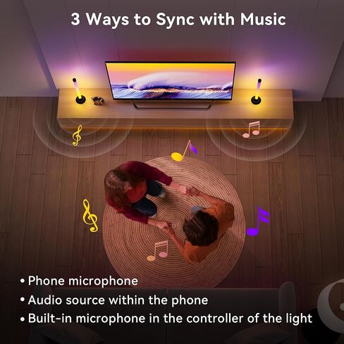 Ledagic Led Light Bar with Music Sync, Color Changing TV Backlight App & Remote Control, IC+RGB & W Smart RGB Light Bar, USB Powered Led Lights for TV, PC Room Monitor Backlight Gaming Accessories in Kuwait