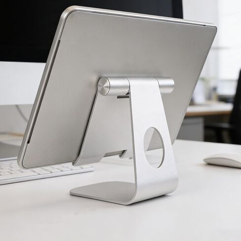 Tablet Stand Holder Adjustable, Desktop Aluminum Tablet Dock Cradle Compatible with iPad Air/Mini, Samsung Tab and More Up to 13 inch (Black, 13.8x13.8x10.8cm) in Kuwait