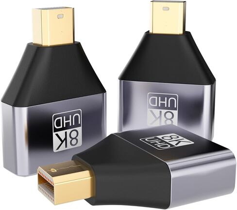 محول BERLAT Mini DP إلى DP مكون من 3 حزم، أداء فائق 8K@60 هرتز 4K@144 هرتز، محول DisplayPort 1.4 ذكر إلى أنثى لشاشة الألعاب، الكمبيوتر الشخصي، MacBook Pro in Kuwait