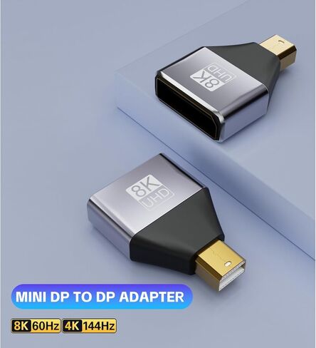 محول BERLAT Mini DP إلى DP مكون من 3 حزم، أداء فائق 8K@60 هرتز 4K@144 هرتز، محول DisplayPort 1.4 ذكر إلى أنثى لشاشة الألعاب، الكمبيوتر الشخصي، MacBook Pro in Kuwait