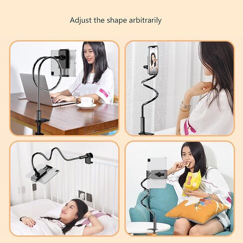 hejhncii Gooseneck Phone Holder Tablet Stand for Bed Adjustable Flexible Lazy Arm Phone Holder Mount Replacement Flexible in Saudi Arabia